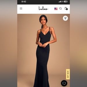 Moments Of Bliss Black Backless Mermaid Maxi Dress - Never worn size S